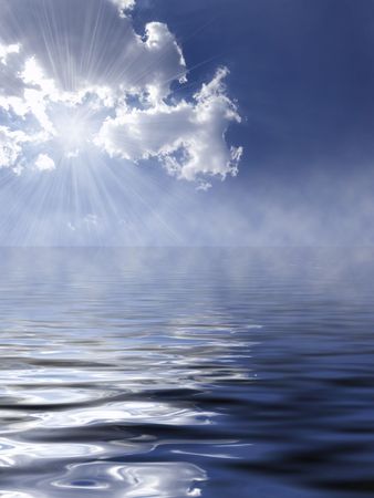 Beautiful blue sky and seaの写真素材