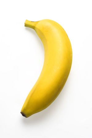 Ripe banana isolated on white backgroundの写真素材