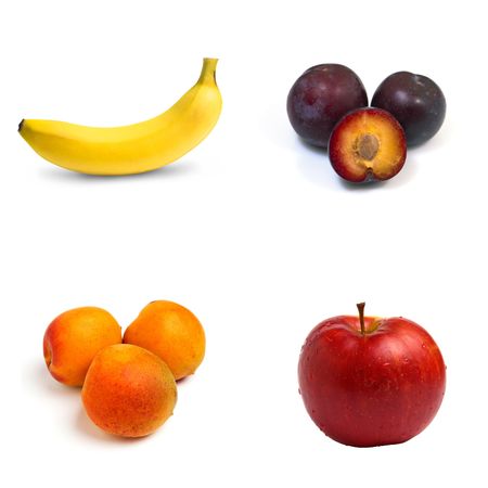 fruits on white backgroundの写真素材
