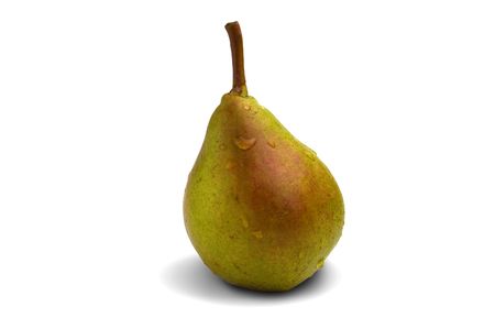 Ripe pear isolated on white backgroundの写真素材