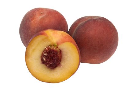 peach and half of piece with beanの写真素材