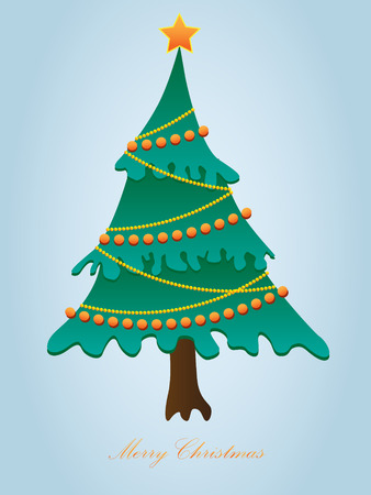 Greeting card for Christmas with a Christmas tree のイラスト素材