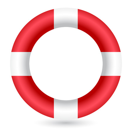 Red safe guard ring against white backgroundのイラスト素材