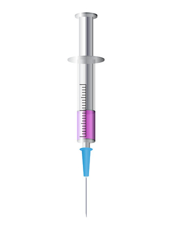 Medical syringe on white background のイラスト素材