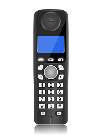 cordless phone isolated on a white backgroundのイラスト素材