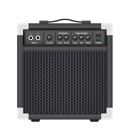 guitar combo isolated on a white backgroundのイラスト素材