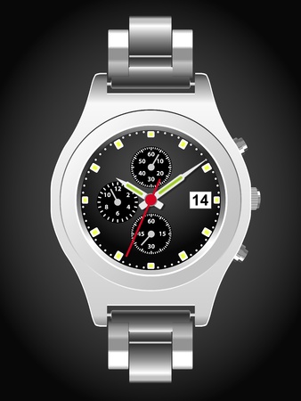 Classic Analog Men's Wrist Watchのイラスト素材