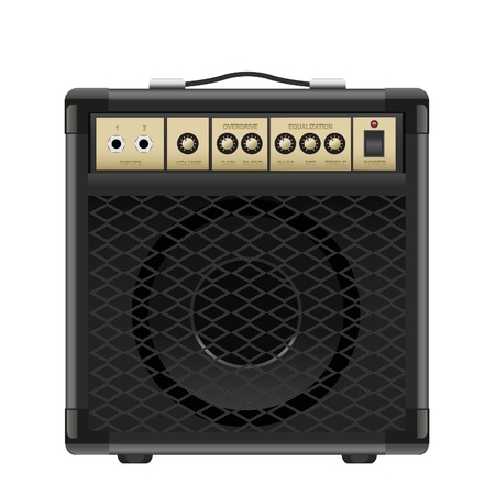 guitar amplifier isolated on a white backgroundのイラスト素材
