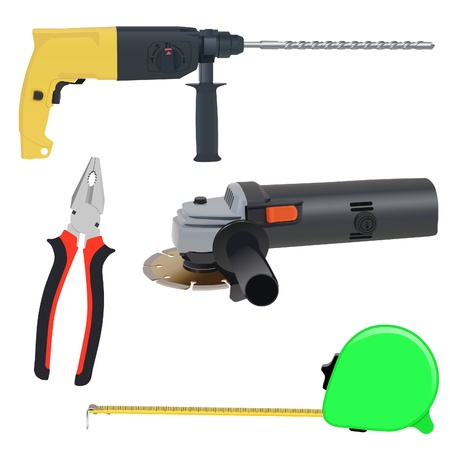 set of tools - isolated on whiteのイラスト素材