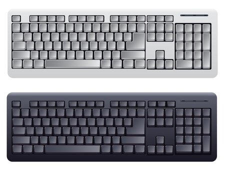 computer keyboard in white and black colorのイラスト素材