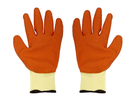 gloves isolated on whiteの写真素材