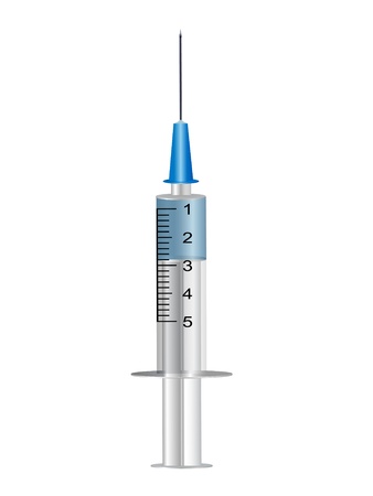 Medical syringe on white backgroundのイラスト素材