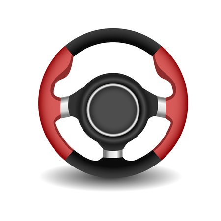 Steering wheel on a whiteのイラスト素材