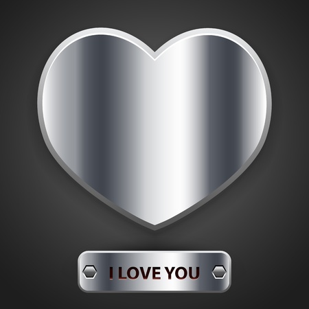 Metal heart, vectorのイラスト素材