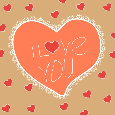 Vintage Valentine heartのイラスト素材