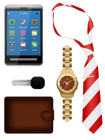 Vector illustration of bussiness man accessories setのイラスト素材