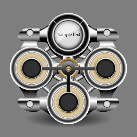 abstract metal bannerのイラスト素材