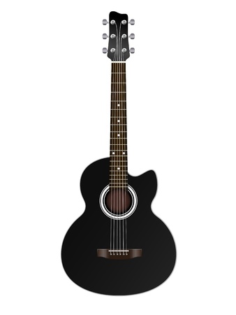 acoustic classic guitar illustration isolated on white backgroundのイラスト素材