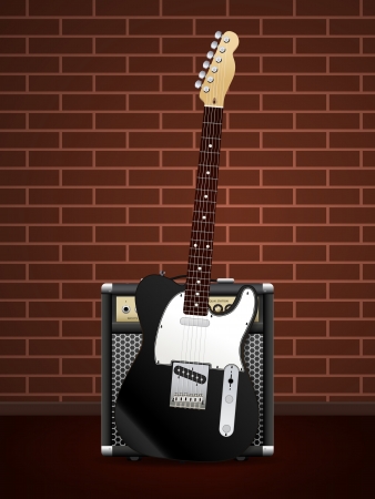 Guitar with Ampのイラスト素材