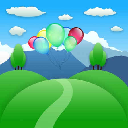 Cartoon landscapeのイラスト素材