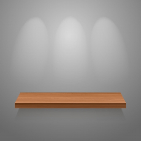 Wooden empty shelf for exhibitのイラスト素材