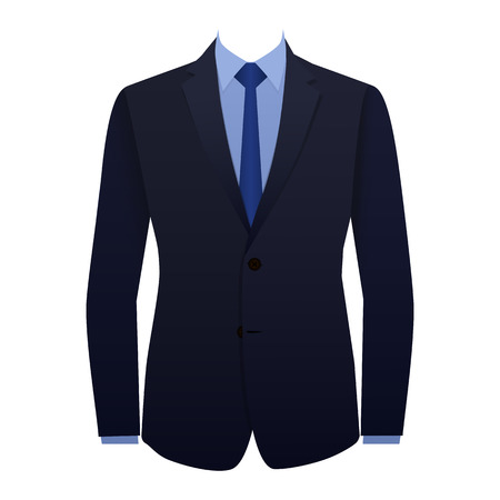 Blue business suit with a tieのイラスト素材