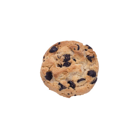 Chocolate chip cookie isolated on white backgroundの写真素材