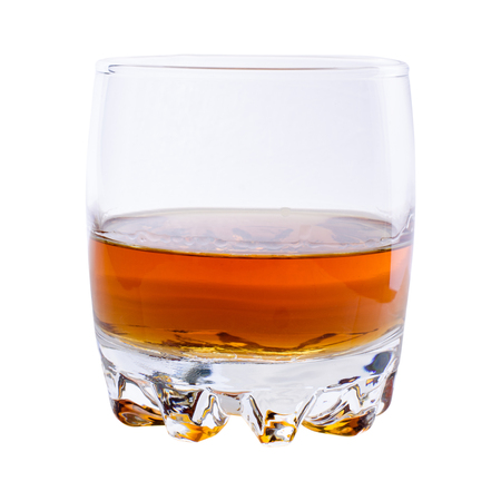 glass of whiskey on a white backgroundの写真素材