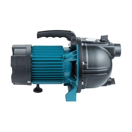 Self-priming centrifugal pump on a white backgroundの写真素材