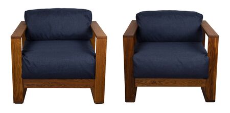 two armchairs isolated on a white backgroundの写真素材