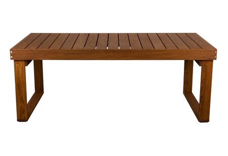 wooden table isolated on white backgroundの写真素材