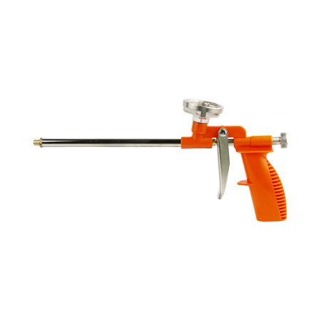 Foam gun isolated on a white backgroundの写真素材