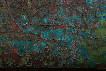 Texture of old rusty painted metalの写真素材