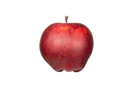 Red apple isolated on white backgroundの写真素材