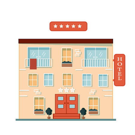 Vector illustration for hotel, travel, tourism, accommodation vacation hotel service booking.のイラスト素材