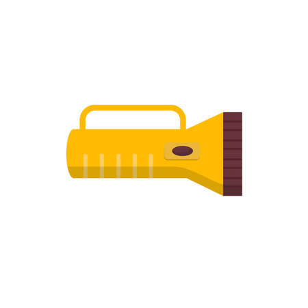 Portable travel flashlight with a handle. Isolated on a white background. Stock vector graphics.のイラスト素材