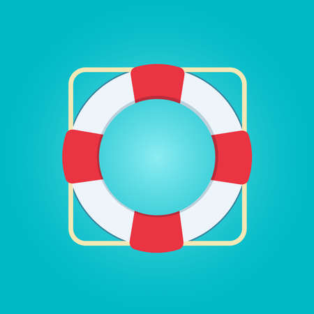 The lifebuoy is red and white. Vector graphics.のイラスト素材