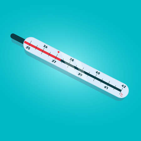 Medical thermometer with a Celsius scale. Vector graphics.