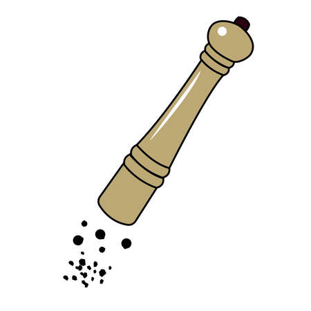 Spice mill. Doodle style. Vector graphics.のイラスト素材