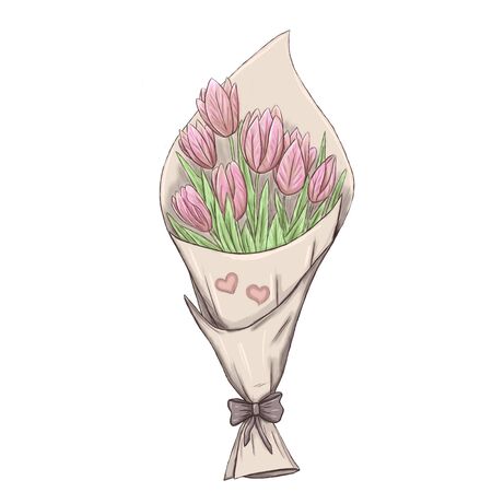 Tulip bouqet 300 dpi digital artの写真素材