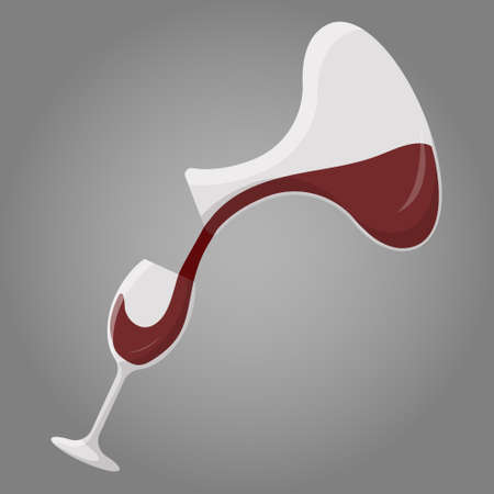 Pour wine from a decanter into a glassのイラスト素材