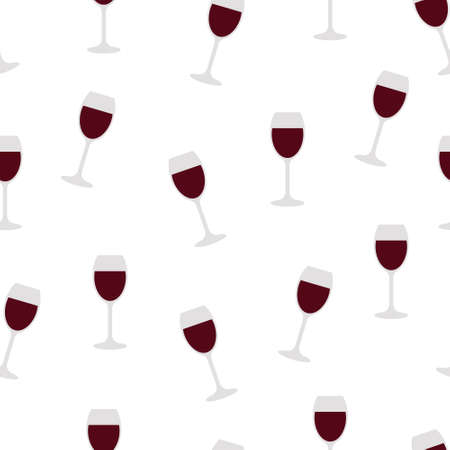 Seamless pattern red wine in a glassのイラスト素材