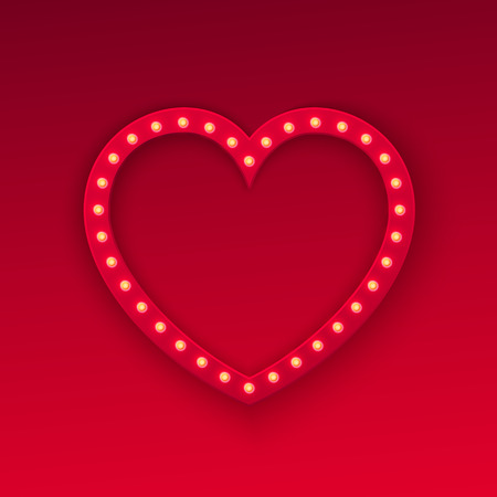 Heart retro light banner.のイラスト素材