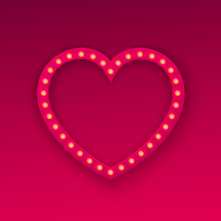 Heart retro light banner.のイラスト素材