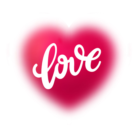 Love You, hand written lettering. Romantic calligraphyのイラスト素材