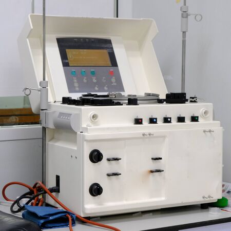 Platelet separation machine in hospitalの写真素材