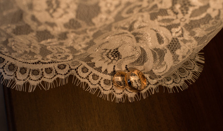 golden wedding ringsの写真素材