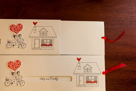 Wedding invitations with an empty place. Complimentaryの写真素材