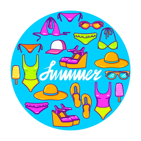 Round banner for summer.のイラスト素材