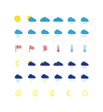 Weather forecast icon setのイラスト素材